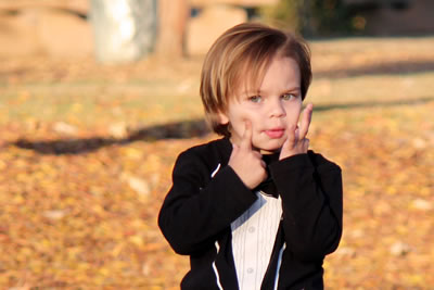 young boy in fall season